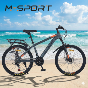 XE ĐẠP MTB MSPORT M220-1 HỢP KIM THÉP, BỘ ĐỀ 24 TỐC ĐỘ  24-26 INCH KÈM BAGA 