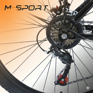 XE ĐẠP MTB MSPORT M220-2 HỢP KIM THÉP, BỘ ĐỀ 21 TỐC ĐỘ 26 INCH KÈM BAGA  KHUNG LỚN